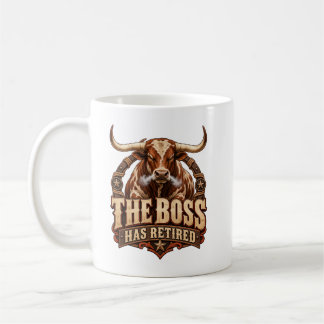 Caneca De Café O Chefe se Aposentou Touro Texas Longhorn