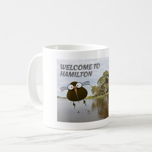 Caneca De Café O Clã Apteryx dá-lhe as boas-vindas a Hamilton.  (Frente Esquerda)