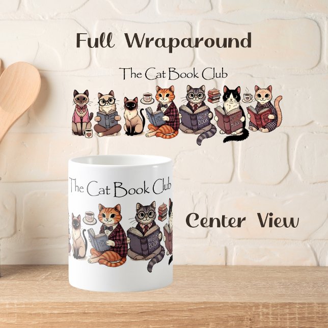 Caneca De Café "O Clube do Livro de Gatos" (Criador carregado)