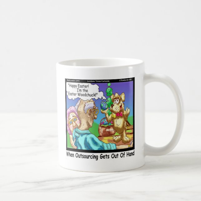 Caneca De Café O Coelho de Páscoa É Um Marmota Engraçado (Direita)