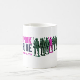 Caneca De Café O copo de café marinho cor-de-rosa