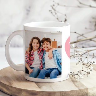 Caneca De Café O Coração Rosa - Melhor Mãe Em 2 Fotos