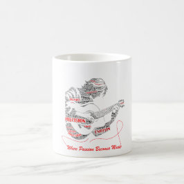 Caneca De Café O Coração Toca Primeiro | Arte de Tipografia de Gu