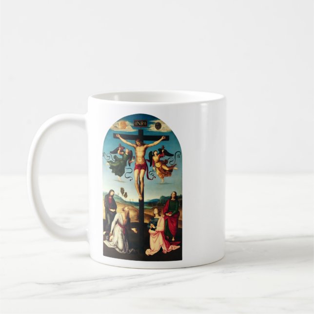 Caneca De Café O Cristo Crucificado com a Virgem Maria (Esquerda)
