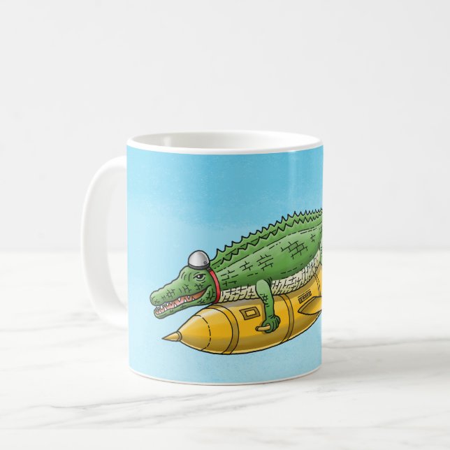 Caneca De Café O Crocodilo Foguete (Frente Esquerda)