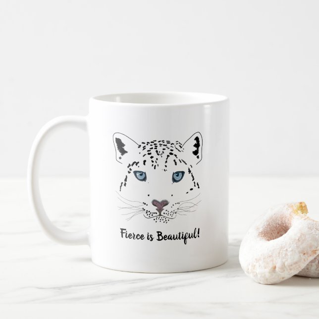 Caneca De Café O Desenho Moderno de Leopardo de Neve é Bonito (Com Donut)