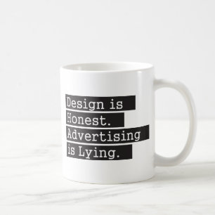 Caneca De Café O design é honesto - preto