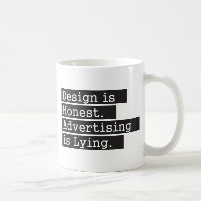 Caneca De Café O design é honesto - preto (Direita)