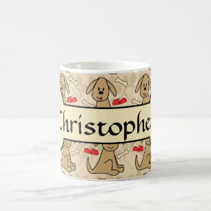 Caneca De Café O design gráfico de cão de filhote de cachorro de