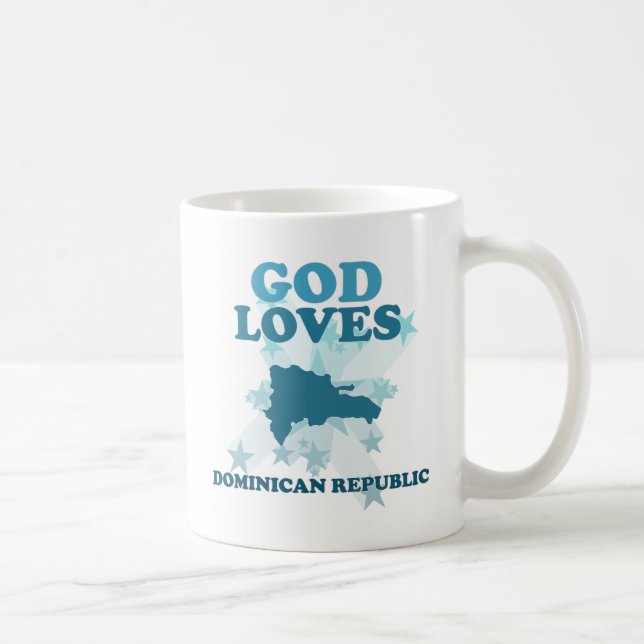 Caneca De Café O deus ama a República Dominicana (Direita)