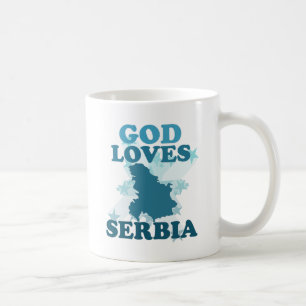 Caneca De Café O deus ama Serbia