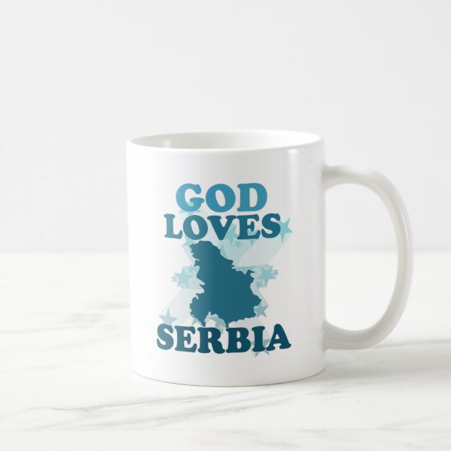 Caneca De Café O deus ama Serbia (Direita)