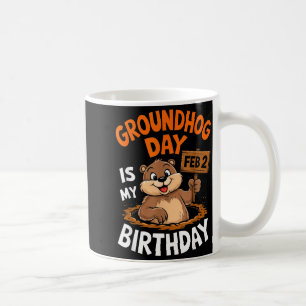 Caneca De Café O Dia da Marmota É Meu Aniversário 2 de Fevereiro