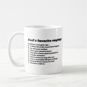 Caneca De Café O dia dos pais cita provérbios engraçados do pai