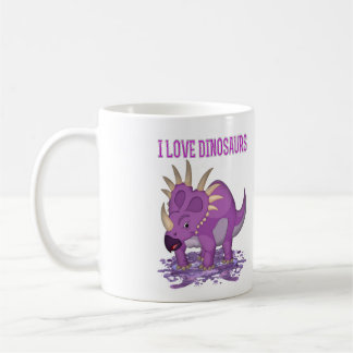 Caneca De Café O Dinossauro Roxo, dinossauro divertido.