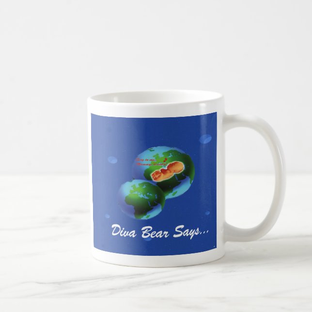 Caneca De Café o divabearglobe, o urso da diva diz…, vida está no (Direita)