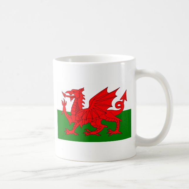 Caneca De Café O dragão vermelho [bandeira de Wales] (Direita)