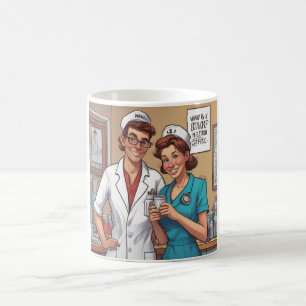 Caneca De Café O Duo Dinâmico: Enfermeira e Doutor Mug