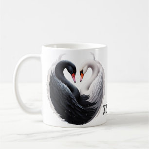 Caneca De Café O Elegante canta para um coração juntos.