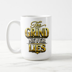 Caneca De Café O Esforço Nunca Mente Design Motivacional Dourado