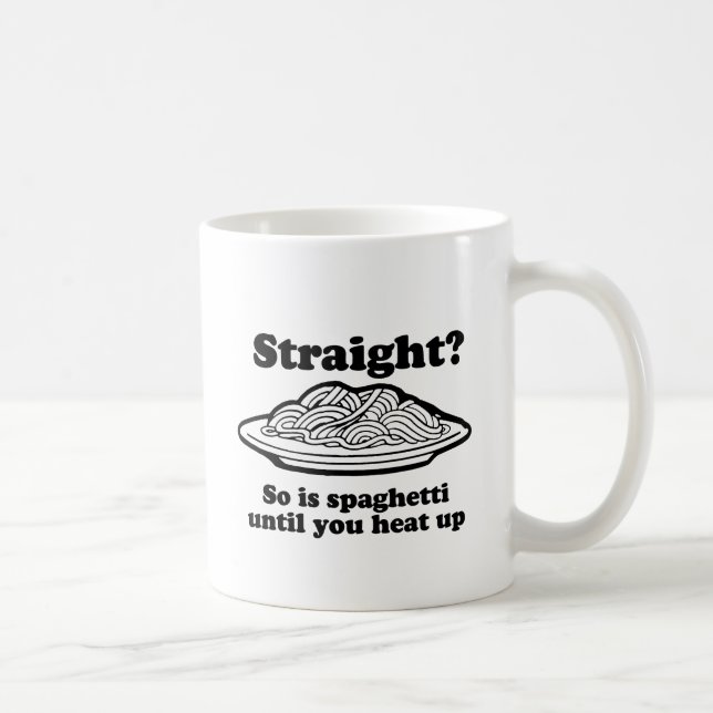 Caneca De Café O espaguete é Gay (Direita)
