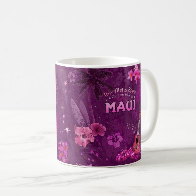 Caneca De Café O Espírito Aloha está me chamando de volta para Ma (Frente Esquerda)