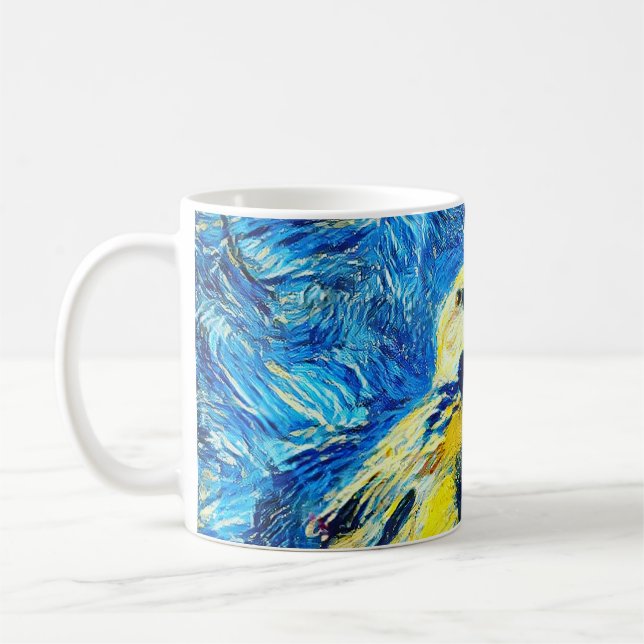 Caneca De Café O estilo VanGogh do Pássaro Solitário (Esquerda)