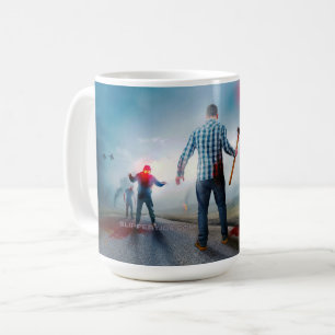 Caneca De Café O feliz Dia das Bruxas de SlipperyJoe brilha zumbi