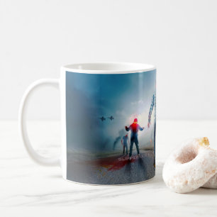 Caneca De Café O feliz Dia das Bruxas de SlipperyJoe brilha zumbi