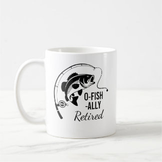 Caneca De Café O-Fish-almente Aposentado Piada Aposentadoria Pesc