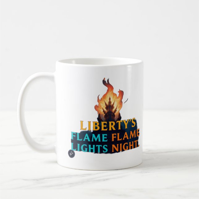 Caneca De Café O Flame da Liberdade Luz a Noite (Esquerda)