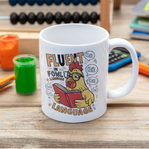 Caneca De Café O Fluente de Galinhas na Língua Fowl