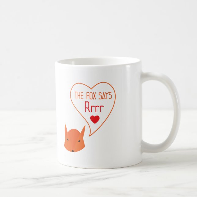 Caneca De Café o Fox diz eu te amo! (Direita)