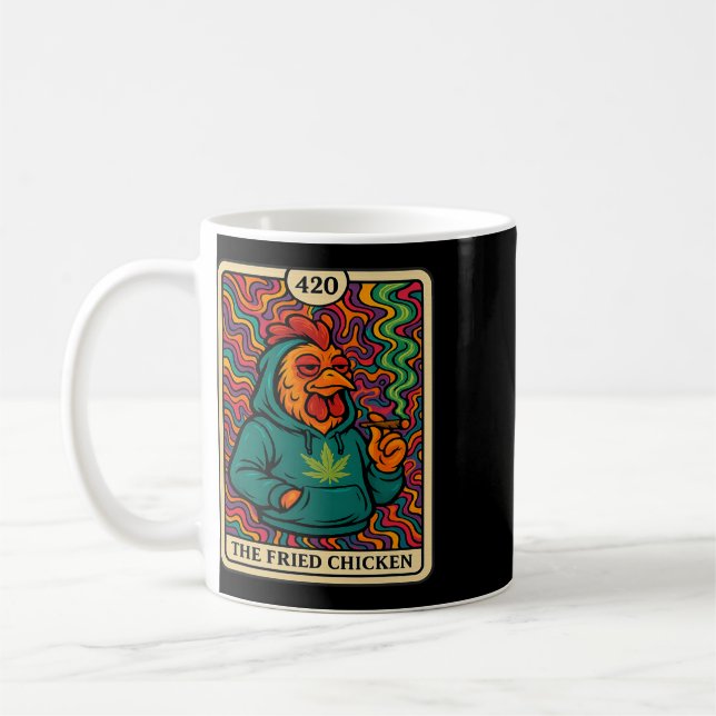 Caneca De Café O Frango Frito Engraçado Maconheiro Fumando Maconh (Esquerda)