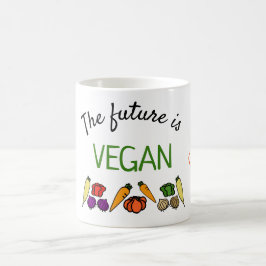 Caneca De Café O futuro é VEGAN, personalizado, seu nome