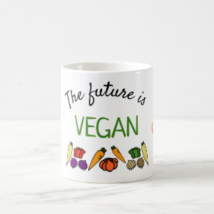 Caneca De Café O futuro é VEGAN, personalizado, seu nome