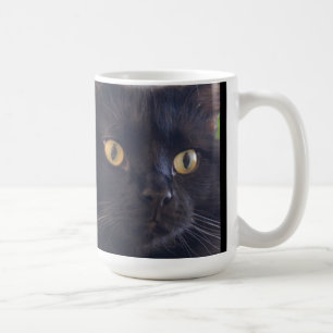 Caneca De Café O gato mal-humorado não se importa, cara preta do