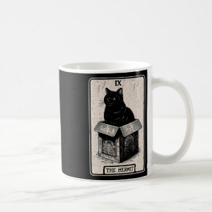 Caneca De Café O Gato Místico Do Cartão Tarot Hermit Na Caixa Eng