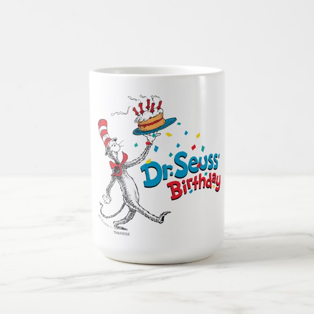 Caneca De Café O Gato no Chapéu | Aniversário do Dr. Seuss (Centro)