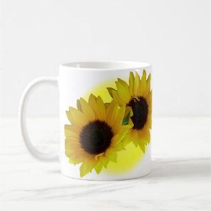 Caneca De Café O girassol coloca copos amarelos ensolarados do