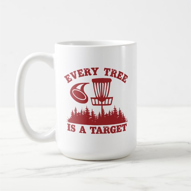 Caneca De Café O Golfe do Disco Engraçado Cada árvore é um alvo (Esquerda)