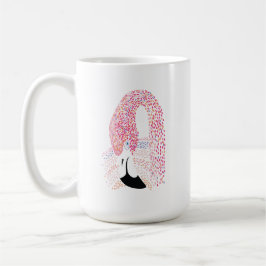 Caneca De Café O Gráfico Colorido Flamingo cabeças Flamingo15 oz.