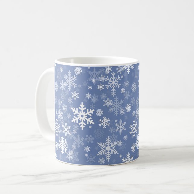 Caneca De Café O gráfico dos flocos de neve personaliza o fundo (Frente Esquerda)