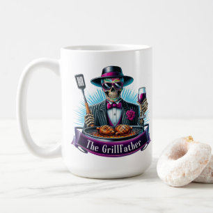 Caneca De Café O Grillfather Dia dos Pais Esqueleto Engraçado