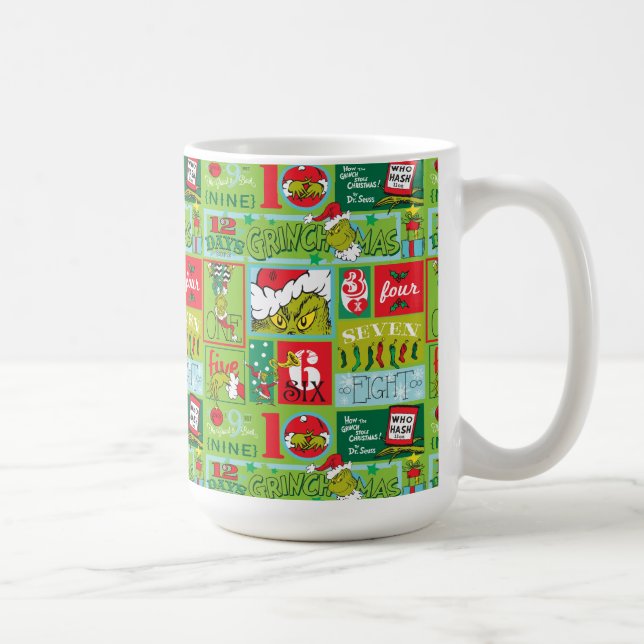 Caneca De Café O Grpolegadas | 12 dias de padrão Grinchmas (Direita)