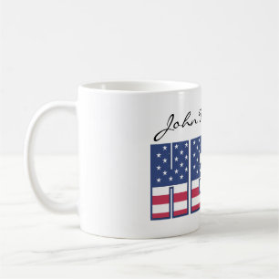 Caneca De Café O herói americano dos EUA da bandeira dos Estados