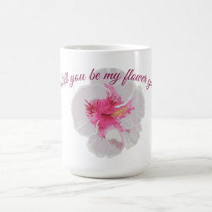 Caneca De Café O hibiscus branco floresce o costume
