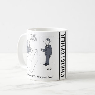 Caneca De Café O Homem espera que a Grovel seja criada no Departa