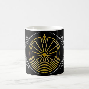 Caneca De Café O homem no labirinto - prata tribal do ouro