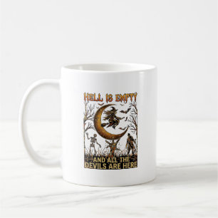 Caneca De Café O Inferno Está Vazio Dia das Bruxas Bruxa Lua Cres